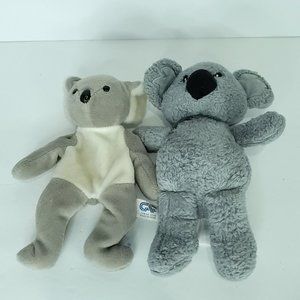 Lot Of 2 koala Bear Grey White Australian Plush Stuffed Animal Toy  9"